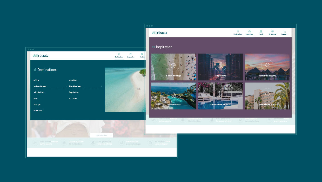 Rihaala Website Menu